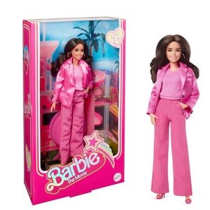 Barbie The Movie Collectible Gloria Doll wearing Pink Power Pantsuit